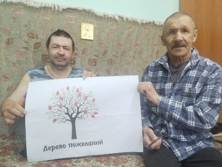 Коллективные работы: «Дерево пожеланий»- каждый пишет на листочке доброе слово»