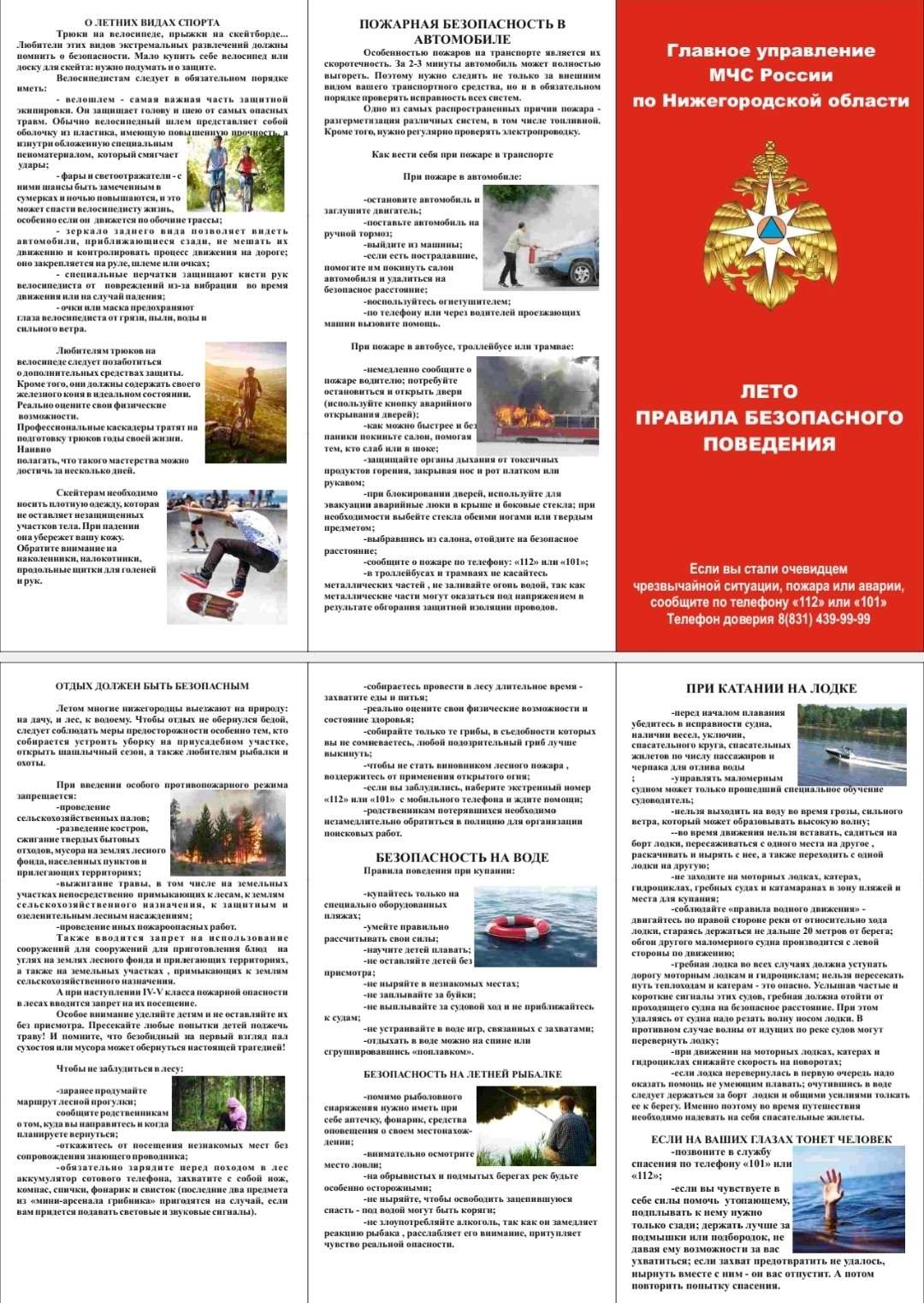 Правила безопасного поведения летом