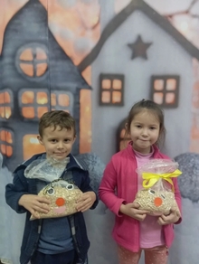 Снеговички из крупы 